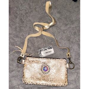 Keep It Gypsy gold crossbody with crystal Bezel